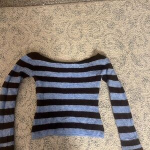 Striped Blue and Black Women's Sweater